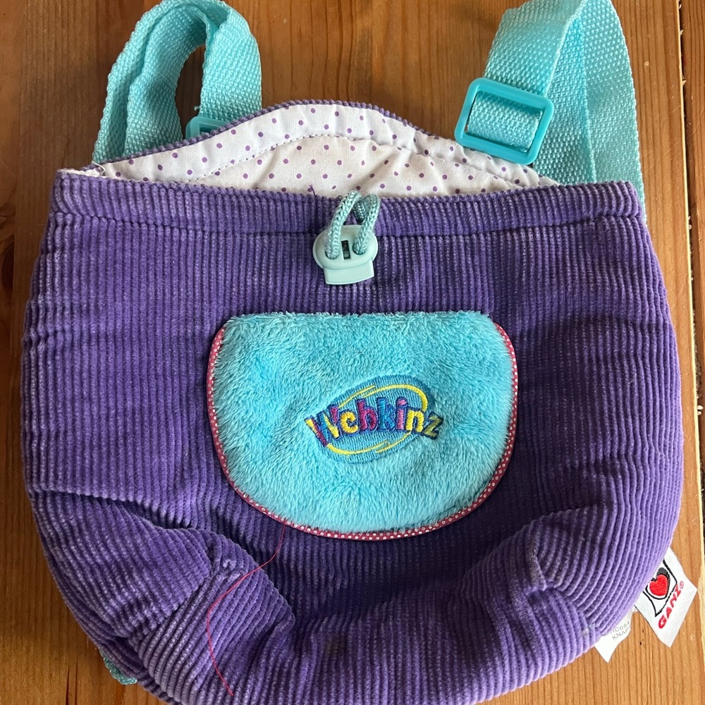 Ganz Webkinz Knapsack Purple Plush Pet Carrier HC084 -No animal